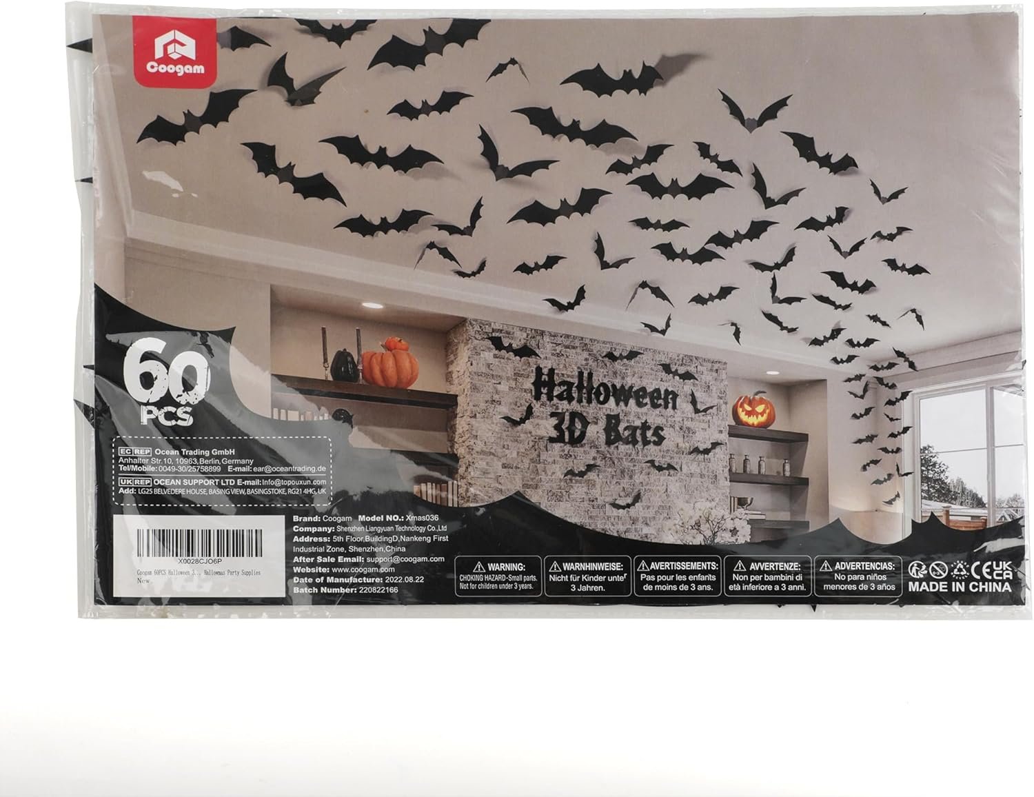 Coogam Halloween Bats Decoration