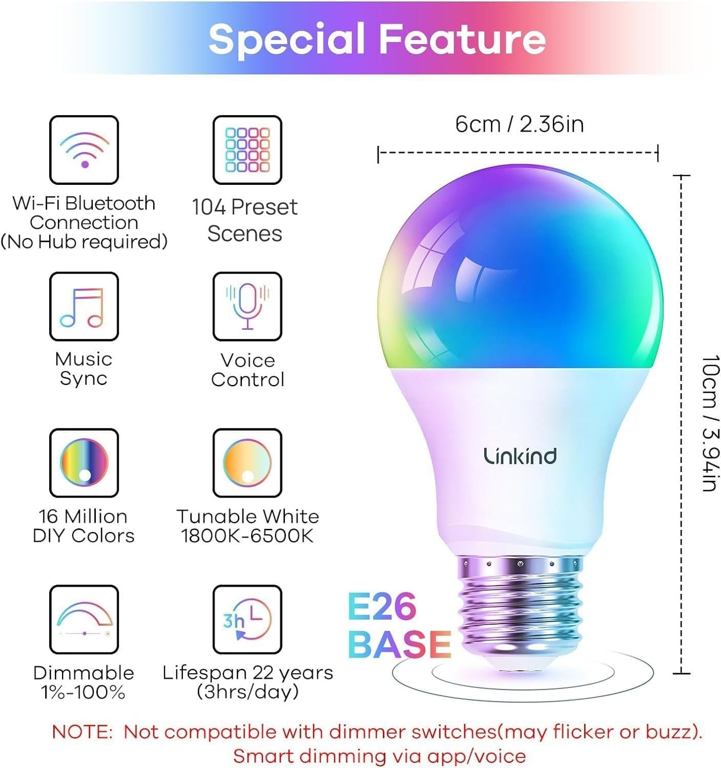 Linkind Smart Light Color Changing Bulbs