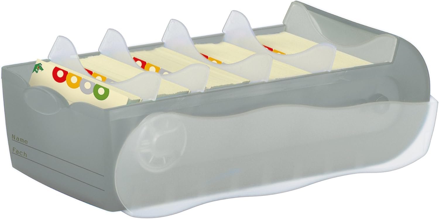 Croco Index Card Box A7 Translucent-Grey
