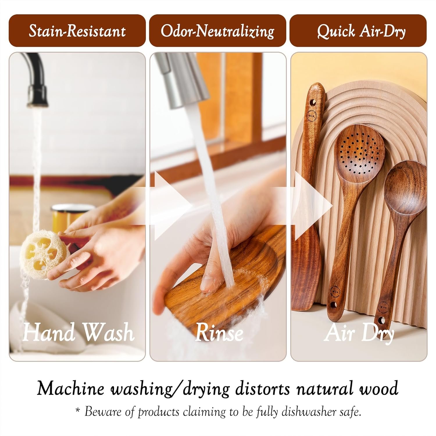 Teak Wooden Cookware Utensil Set