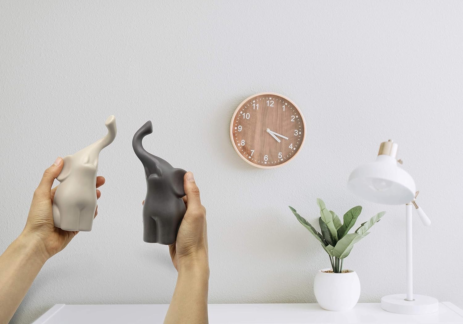 Ceramic Loving Pair of Elephants