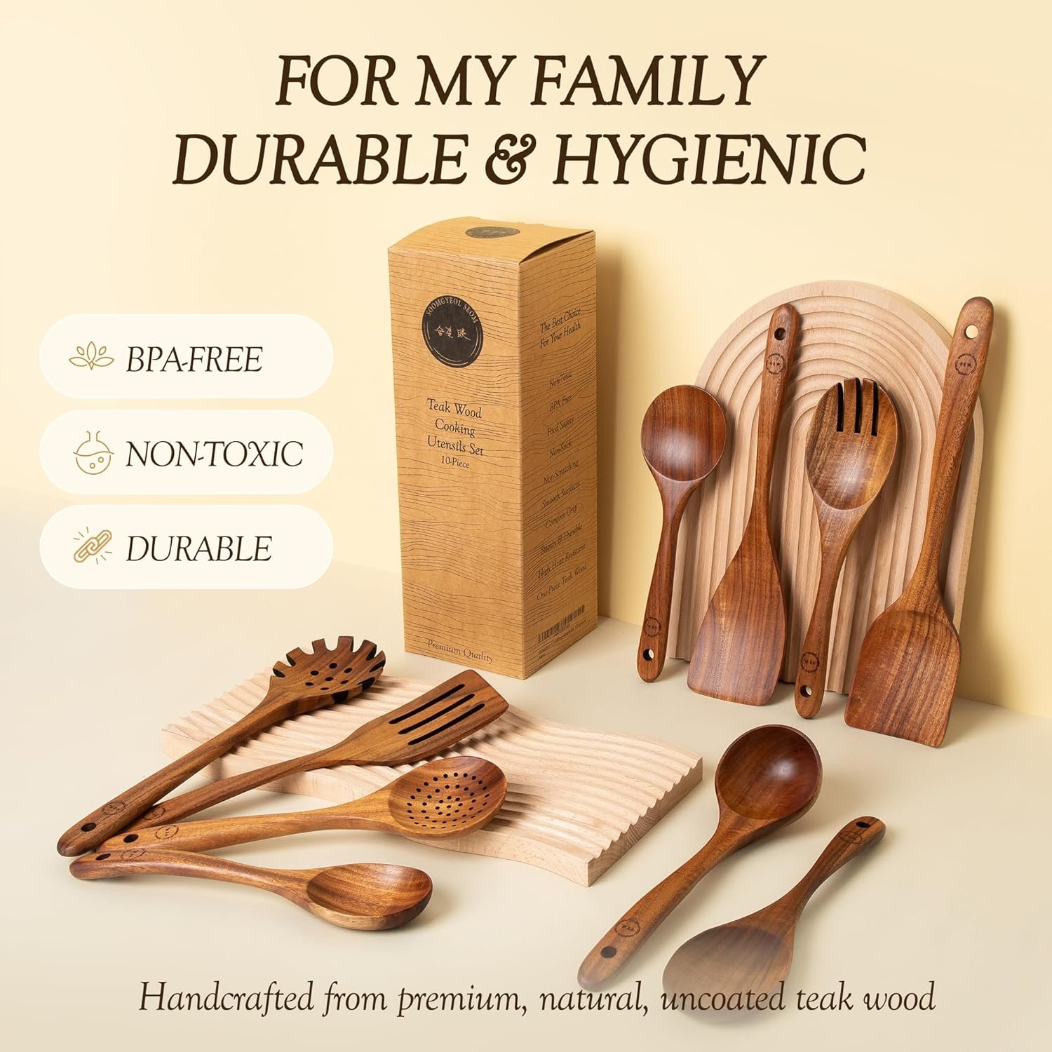 Teak Wooden Cookware Utensil Set