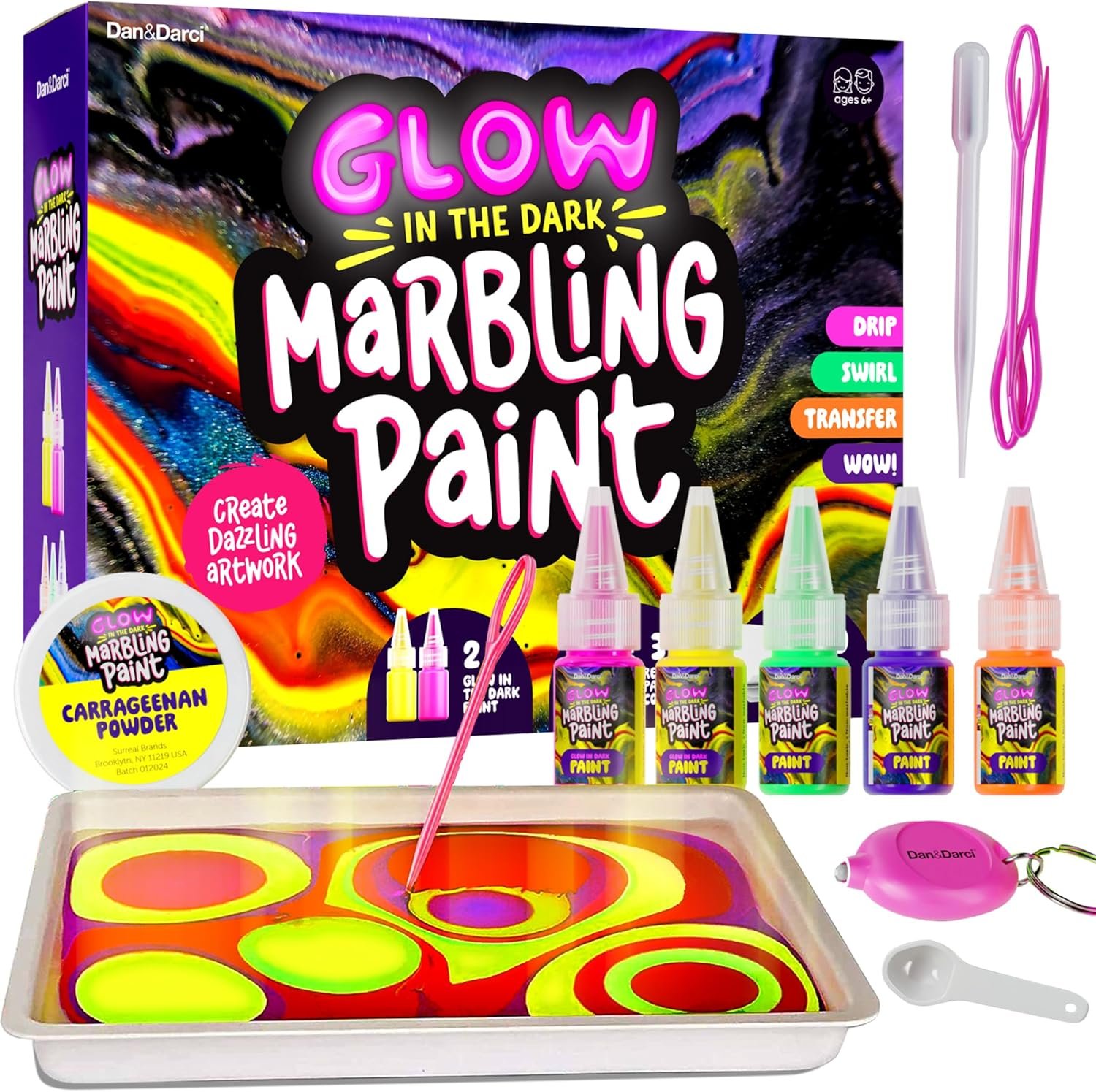 Glow in Dark Marble Paint Kit