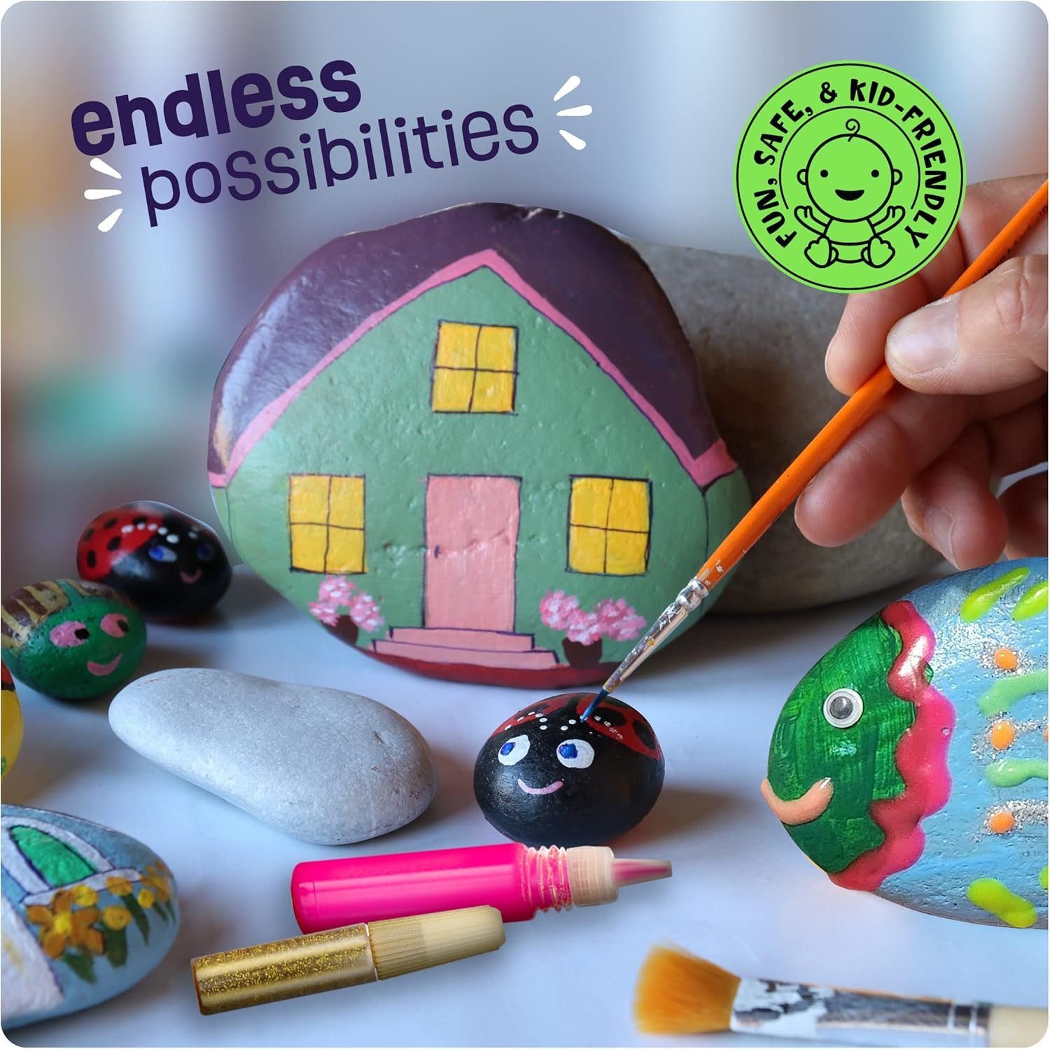 Kids Rock Painting Kit Glow in The Dark