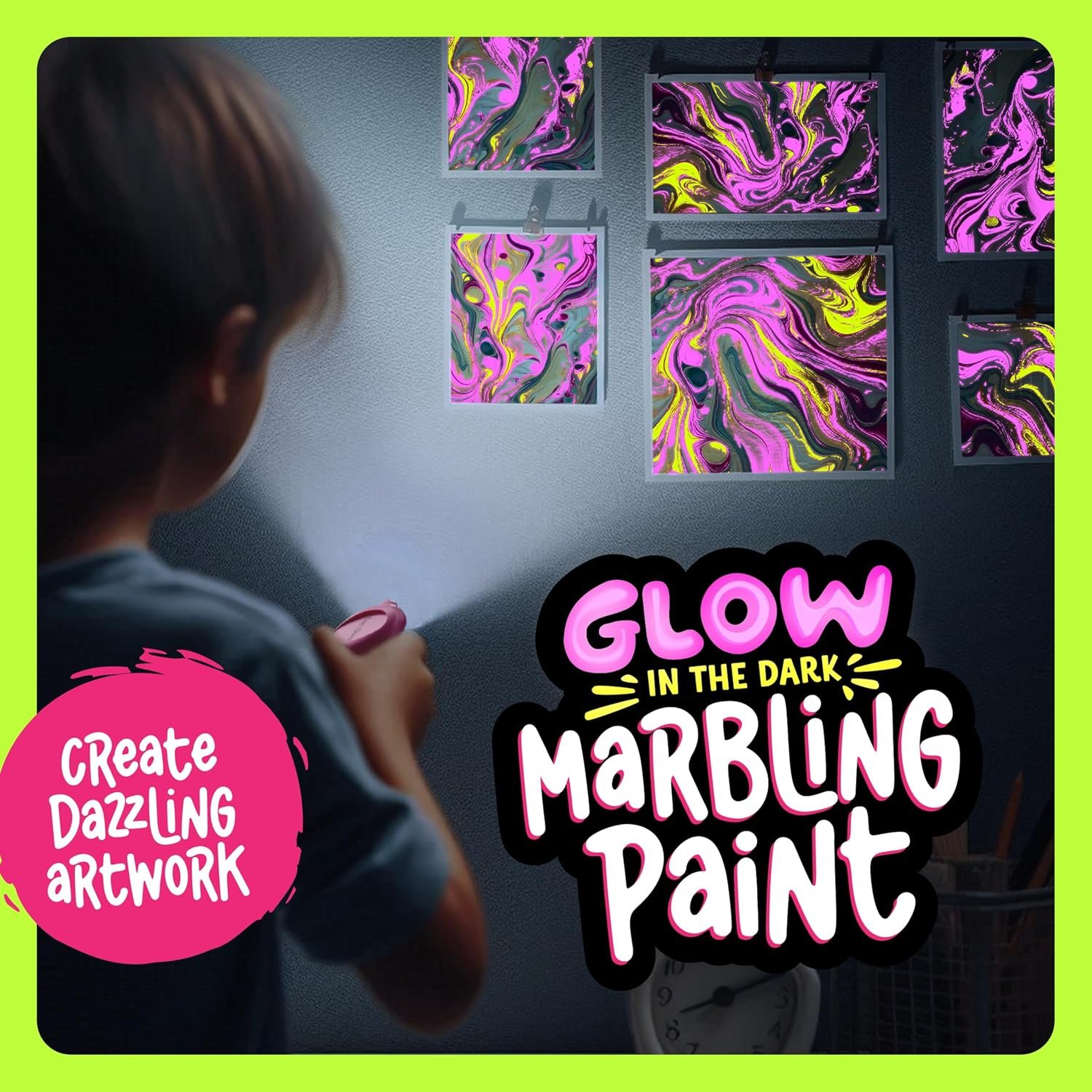 Glow in Dark Marble Paint Kit