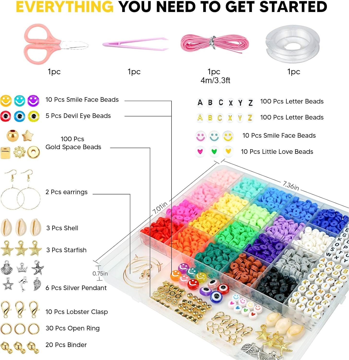 Clay Beads Bracelet Making Kit