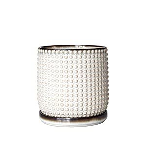 Beaded Stoneware Planter Pot